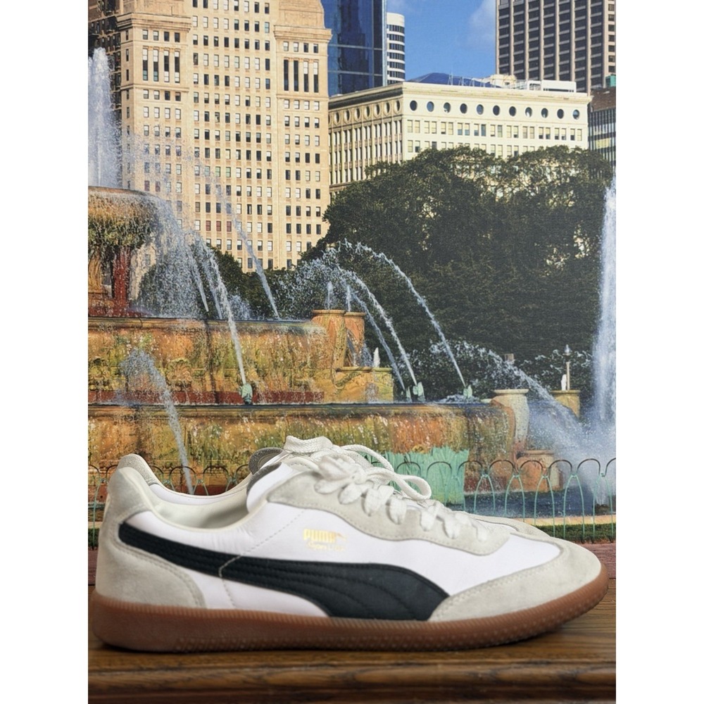 Puma Super Liga OG Retro White and Black Sneakers Size 12